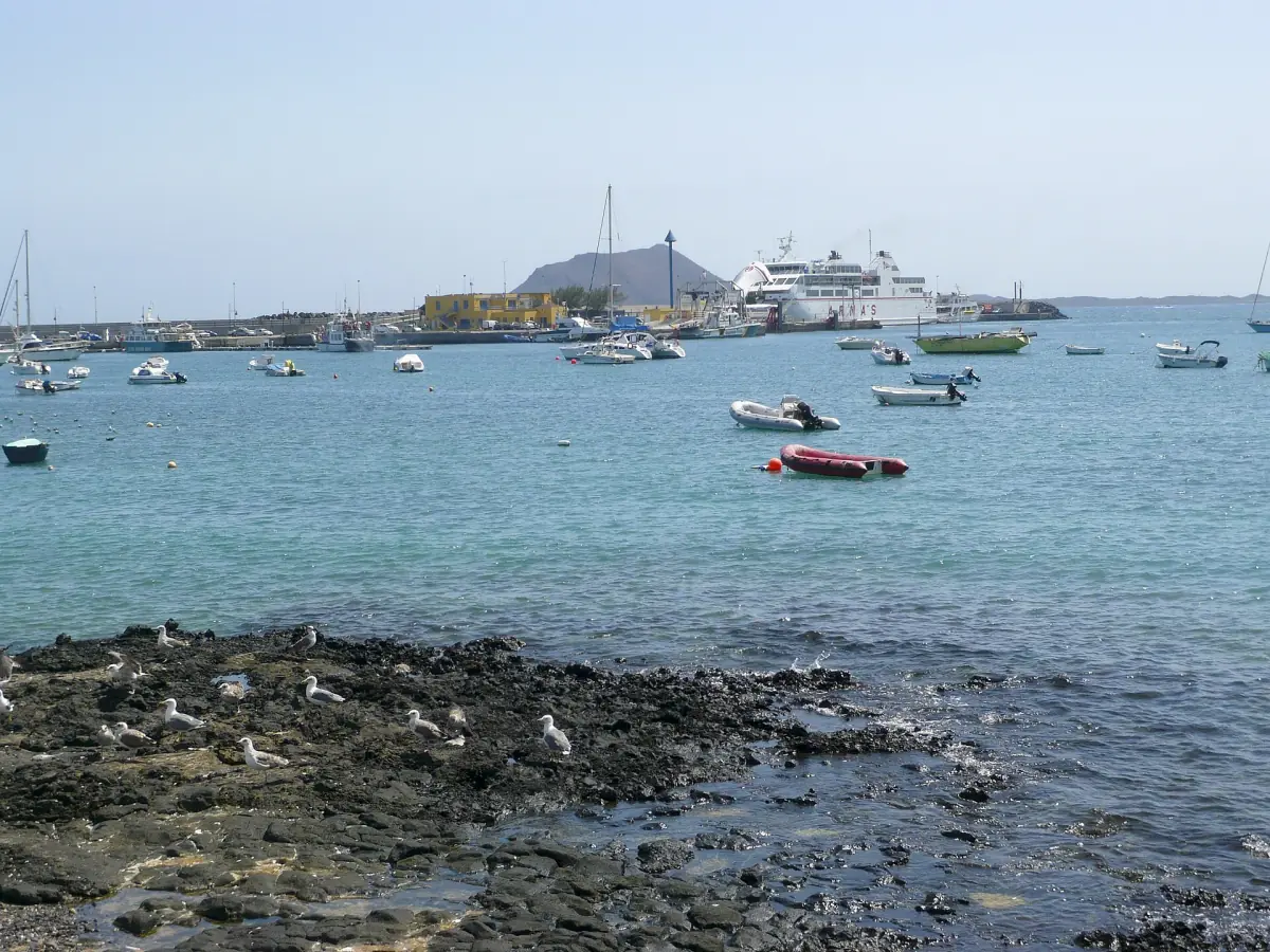 Boats in Corralejo harbour